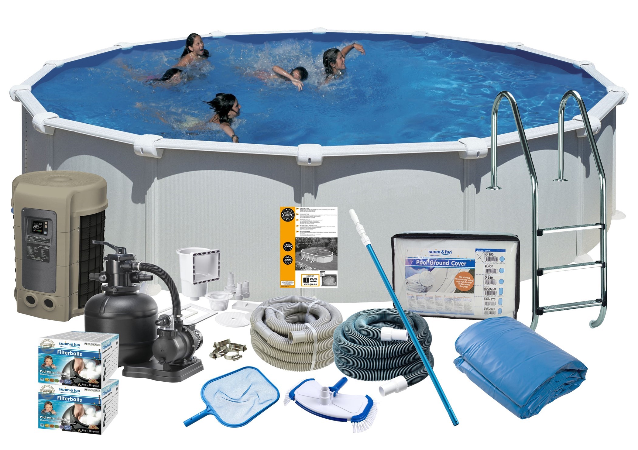 Pool Delux x 1.32 m. White - Swimmingpool, spa og tilbehør | af høj kvalitet til lave priser Cleanpool